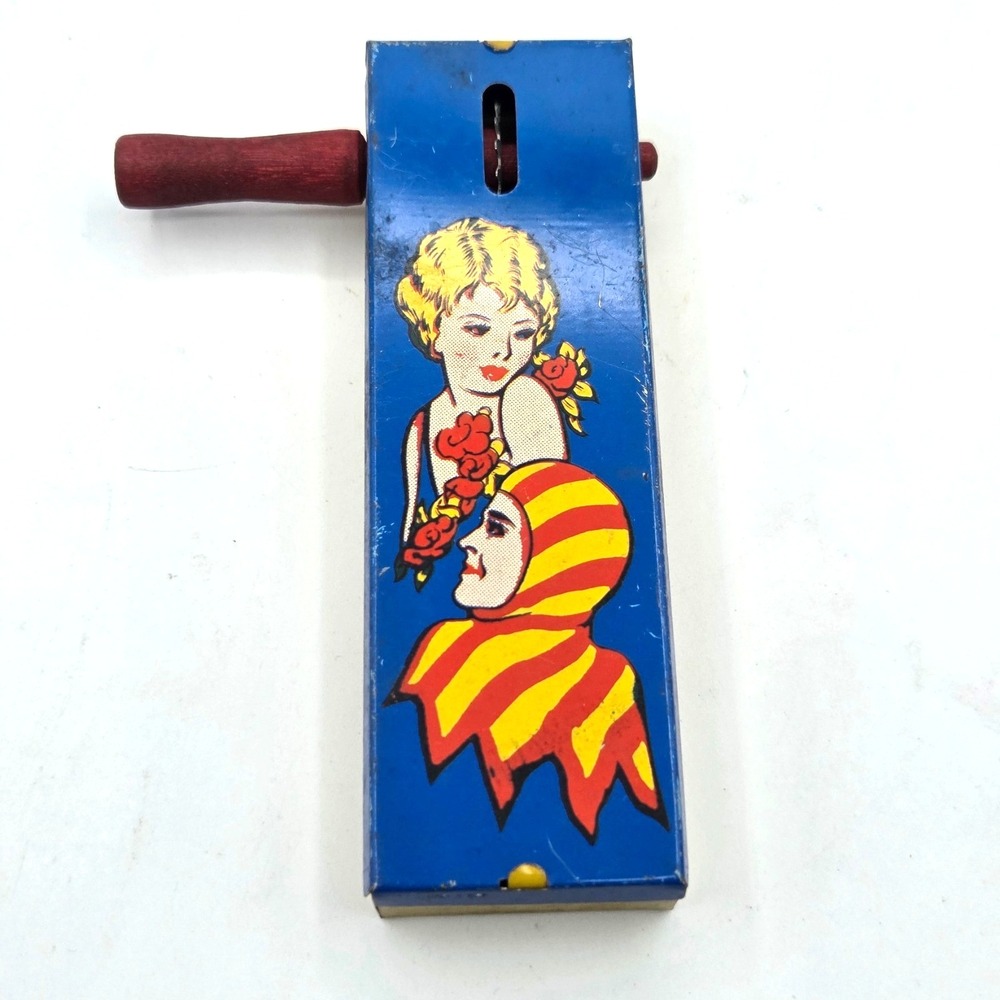 Kirchhof Life of the Party Noisemaker 1928‎ Court Jester & Woman Wooden Handle